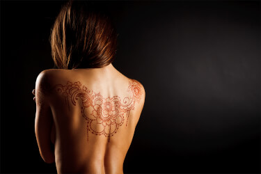 Henna on bare back